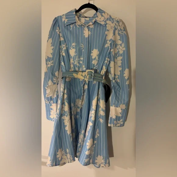 Beulah dress - inspired by safiyaa Oksana Pale Blue & White Short Dress - Picture 7 of 11